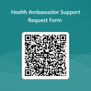 QR code linking to short form for Health Ambassadors contact