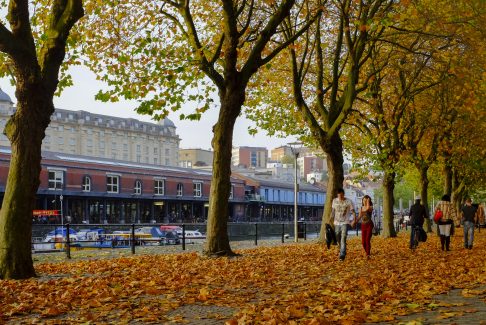 An autumn view of Bristol Harbour