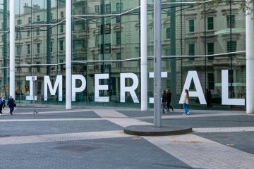 Imperial College London's name across the front of one of its buildings