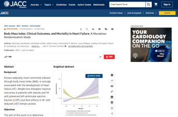 Body Mass Index, Clinical Outcomes, and Mortality in Heart Failure A Mendelian Randomization Study - Nick Sunderland paper