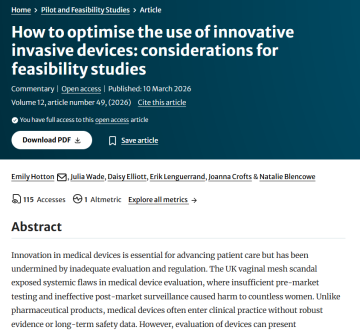 How to optimise the use of innovative invasive devices-considerations for feasibility studies - Emily Hotton paper