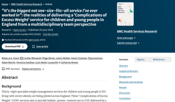 The realities of delivering a Complications of Excess Weight service for children and young people in England from a multidisciplinary team perspective