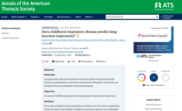 Does childhood respiratory disease predict lung function trajectories - James Dodd paper.