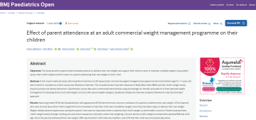 Effect of parent attendance at an adult commercial weight management programme on their children - Ruth Mears paper
